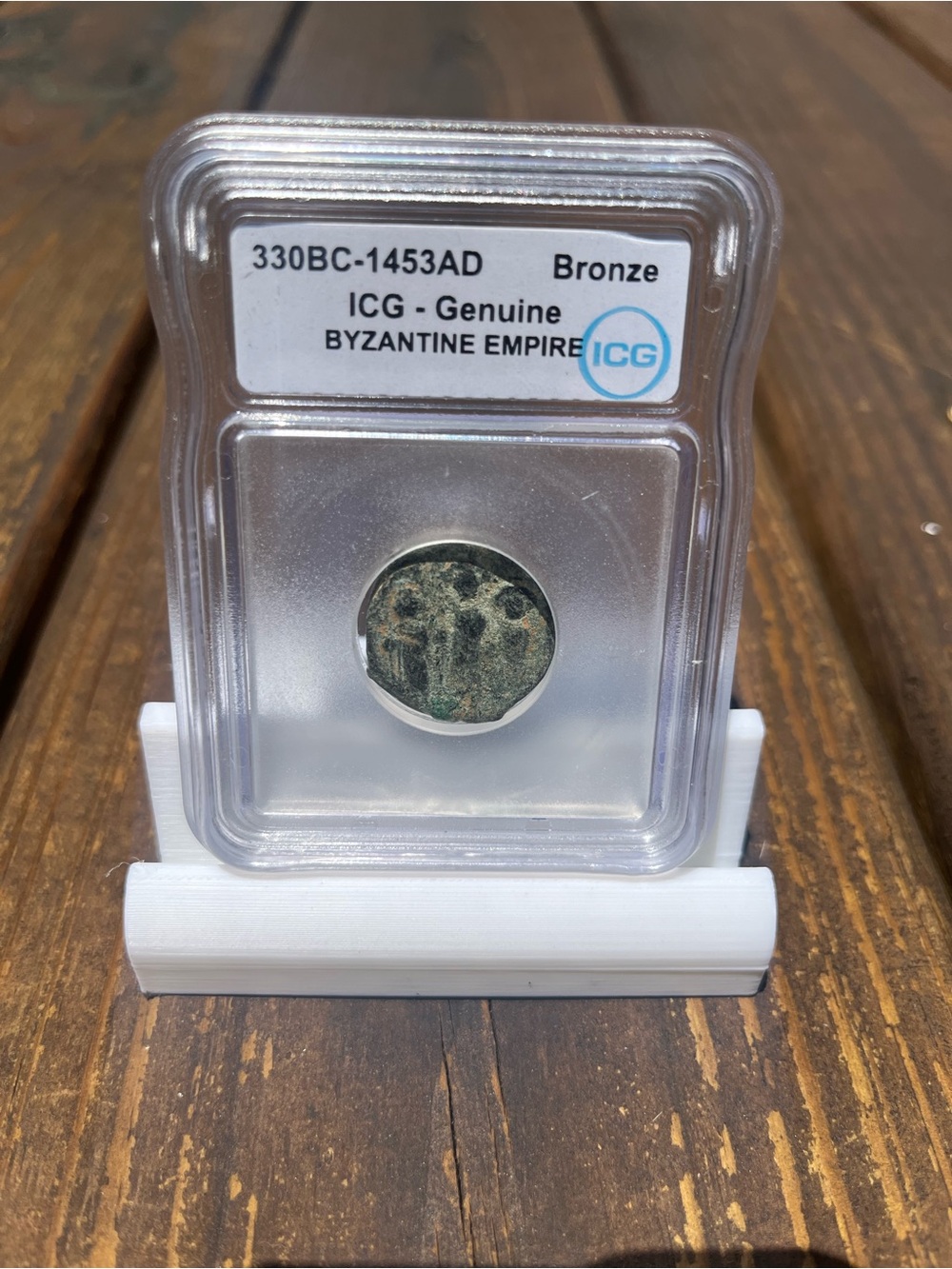 ICG Graded Byzantine Empire Bronze Coin - alien lol